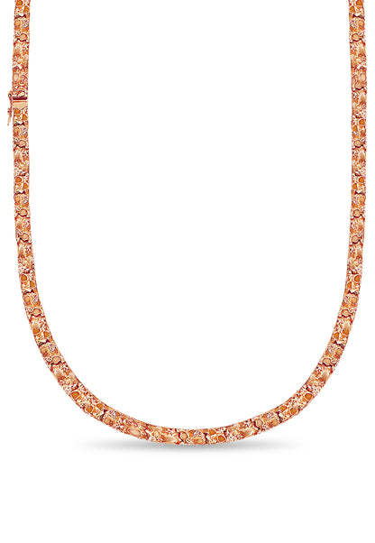 Nugget Solid White/Yellow/Rose Gold Handmade Necklace , 7mm, 16-30 Inch