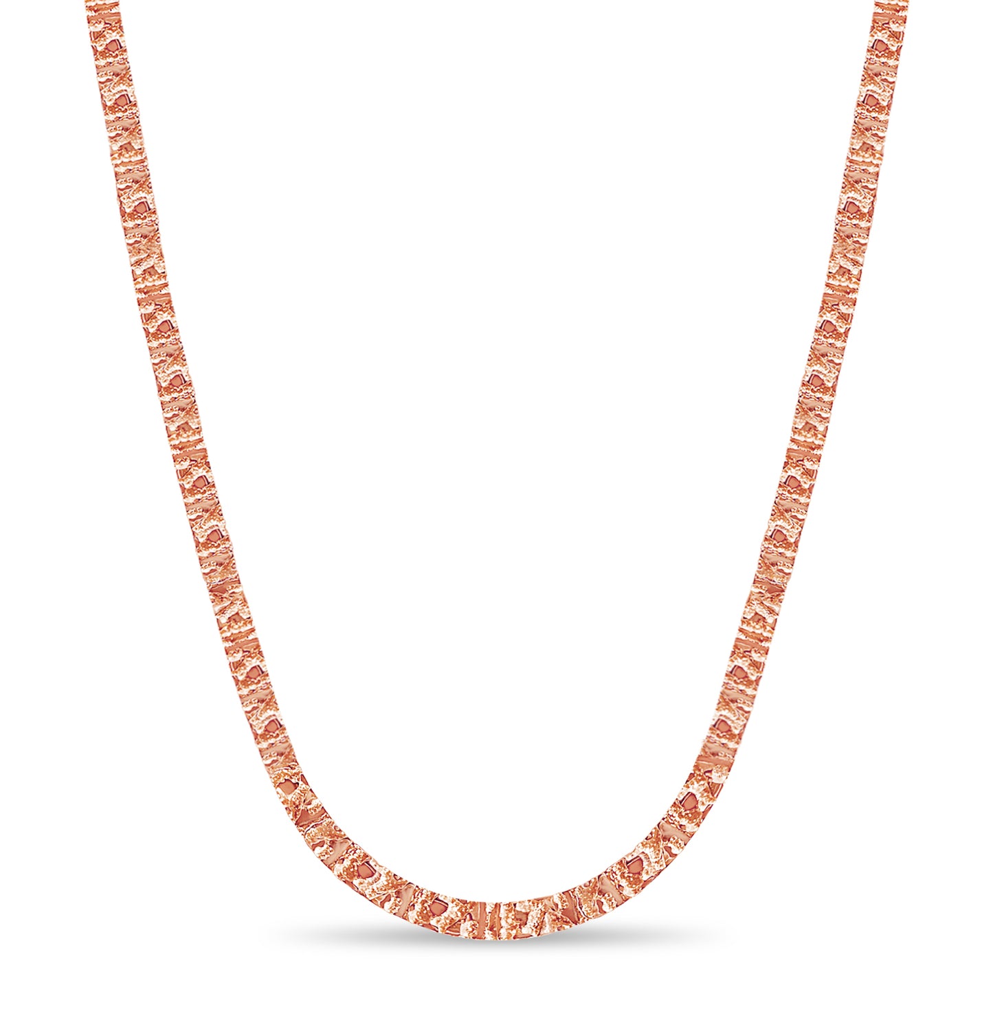 Nugget Solid White/Yellow/Rose Gold Handmade Necklace , 6mm, 16-30 Inch