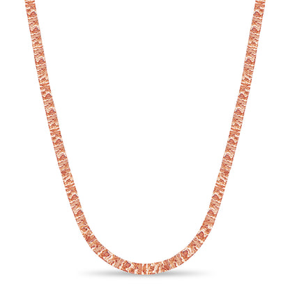 Nugget Solid White/Yellow/Rose Gold Handmade Necklace , 6mm, 16-30 Inch