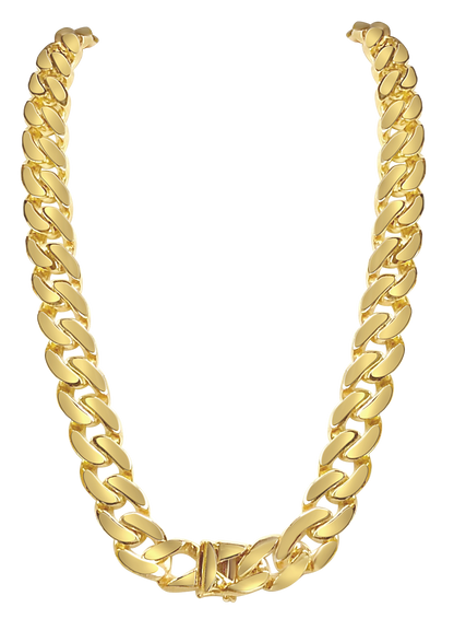 Miami Cuban Solid White/Yellow/Rose Gold Handmade Necklace , 16mm, 16-30 Inch