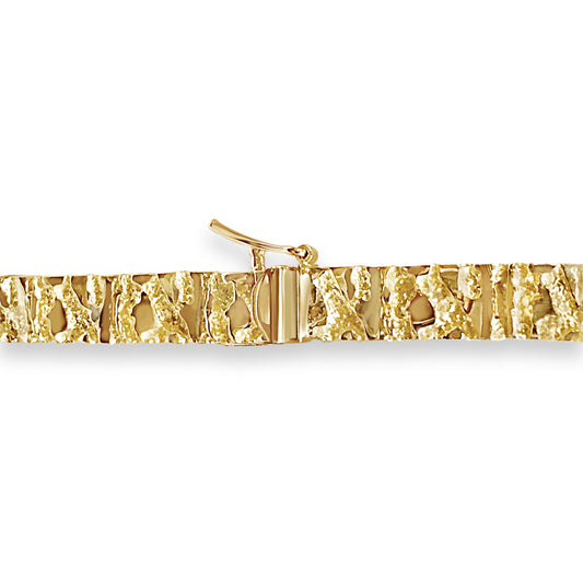 Nugget Solid White/Yellow/Rose Gold Handmade Bracelet , 6mm, 6.5-10 Inch