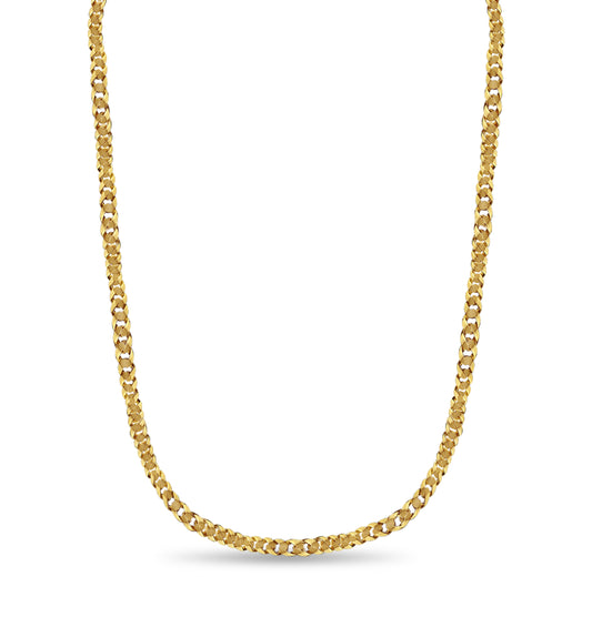 Curb Solid White/Yellow/Rose Gold Handmade Necklace , 15mm, 16-30 Inch