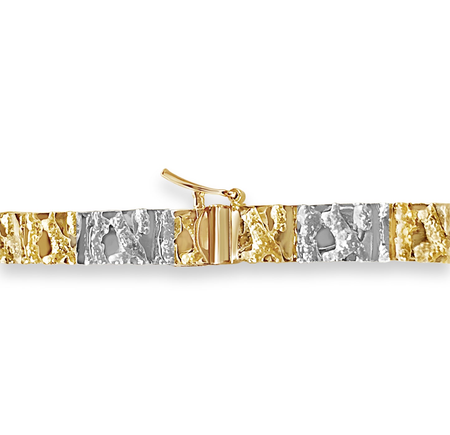 Nugget Solid White/Yellow/Rose Gold Handmade Bracelet , 6mm, 6.5-10 Inch