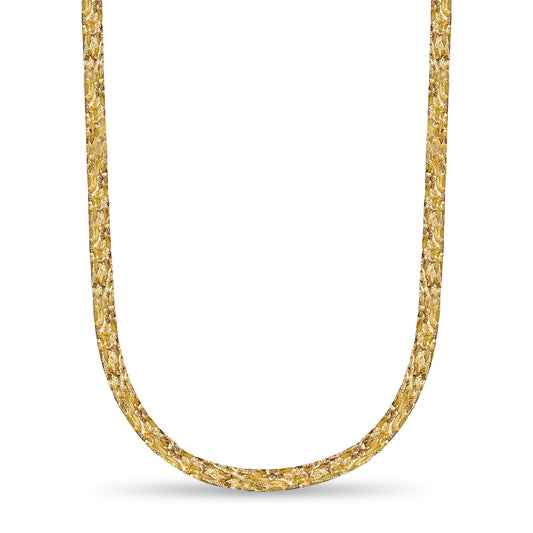 Nugget Solid White/Yellow/Rose Gold Handmade Necklace , 17mm, 16-30 Inch
