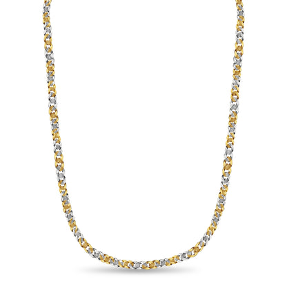 Curb Solid White/Yellow/Rose Gold Handmade Necklace , 15mm, 16-30 Inch