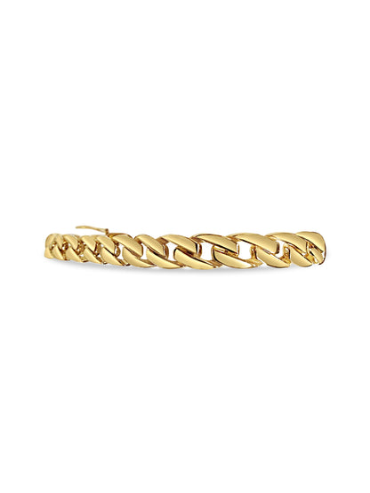 Curb Solid White/Yellow/Rose Gold Handmade Bracelet , 7mm, 6.5-10 Inch