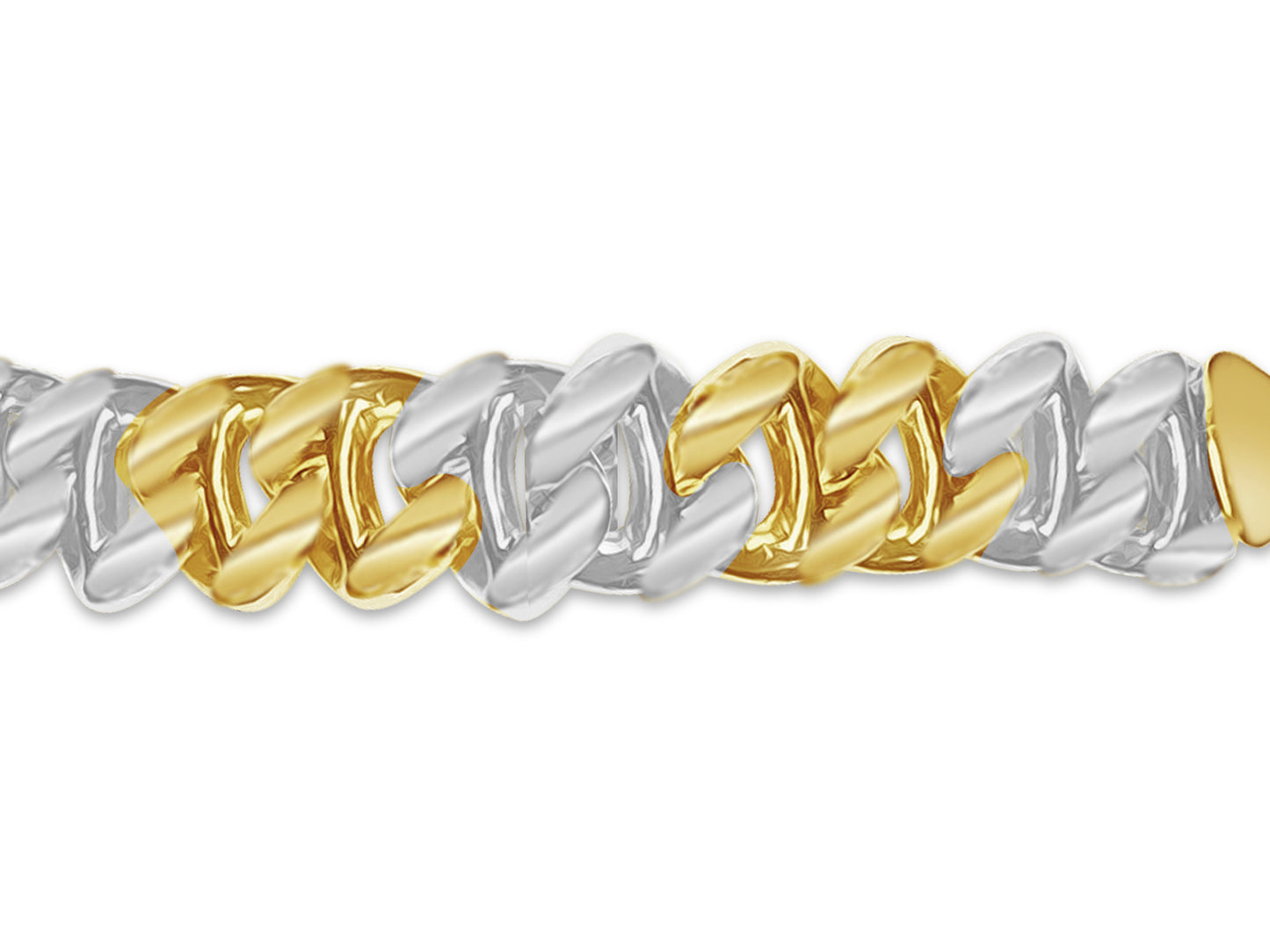 Mariner Solid White/Yellow/Rose Gold Handmade Bracelet , 9mm, 6.5-10 Inch