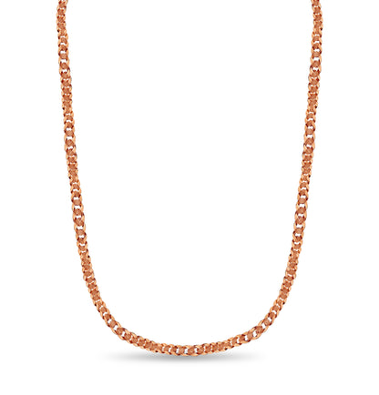 Curb Solid White/Yellow/Rose Gold Handmade Necklace , 15mm, 16-30 Inch