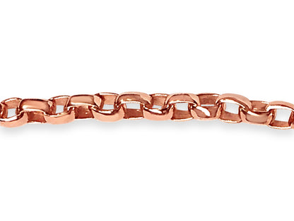 Oval Rolo Solid White/Yellow/Rose Gold Handmade Bracelet , 6mm, 6.5-10 Inch