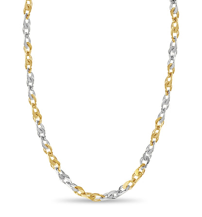 Anchor Mariner Solid White/Yellow/Rose Gold Handmade Necklace , 7mm, 16-30 Inch