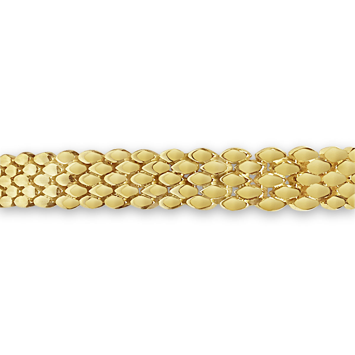 Panther Solid White/Yellow/Rose Gold Handmade Bracelet , 12mm, 6.5-10 Inch