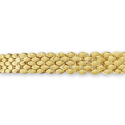 Panther Solid White/Yellow/Rose Gold Handmade Bracelet , 12mm, 6.5-10 Inch