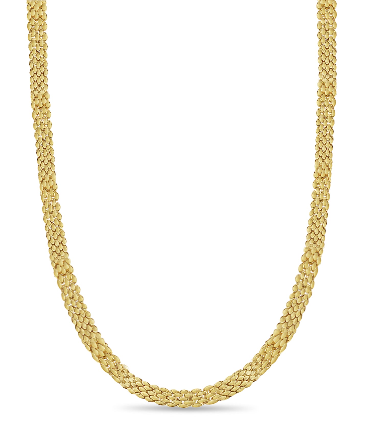 Panther Solid White/Yellow/Rose Gold Handmade Necklace , 12mm, 16-30 Inch