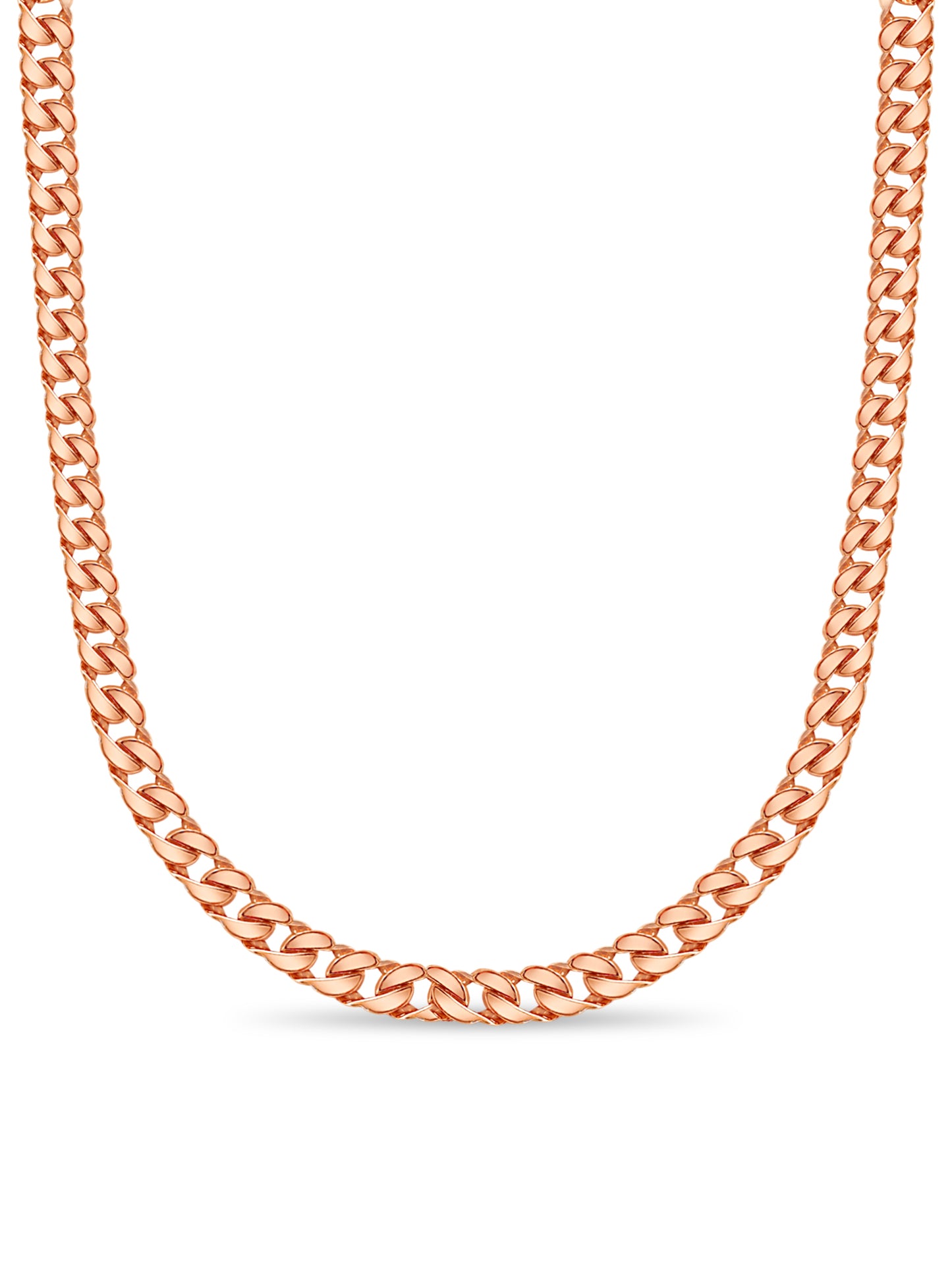 Curb Solid White/Yellow/Rose Gold Handmade Necklace , 20mm, 16-30 Inch