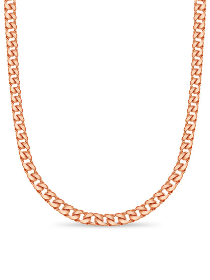 Curb Solid White/Yellow/Rose Gold Handmade Necklace , 20mm, 16-30 Inch