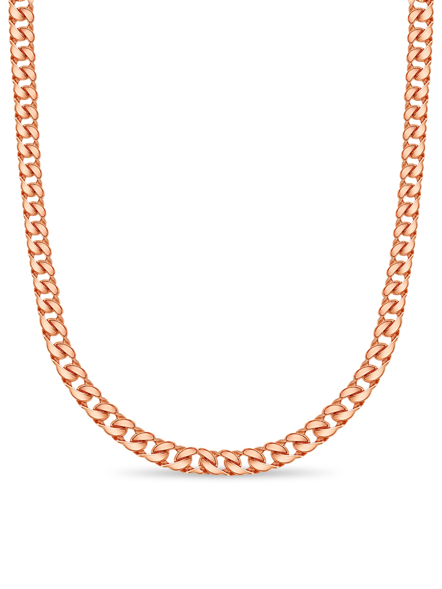 Curb Solid White/Yellow/Rose Gold Handmade Necklace , 20mm, 16-30 Inch