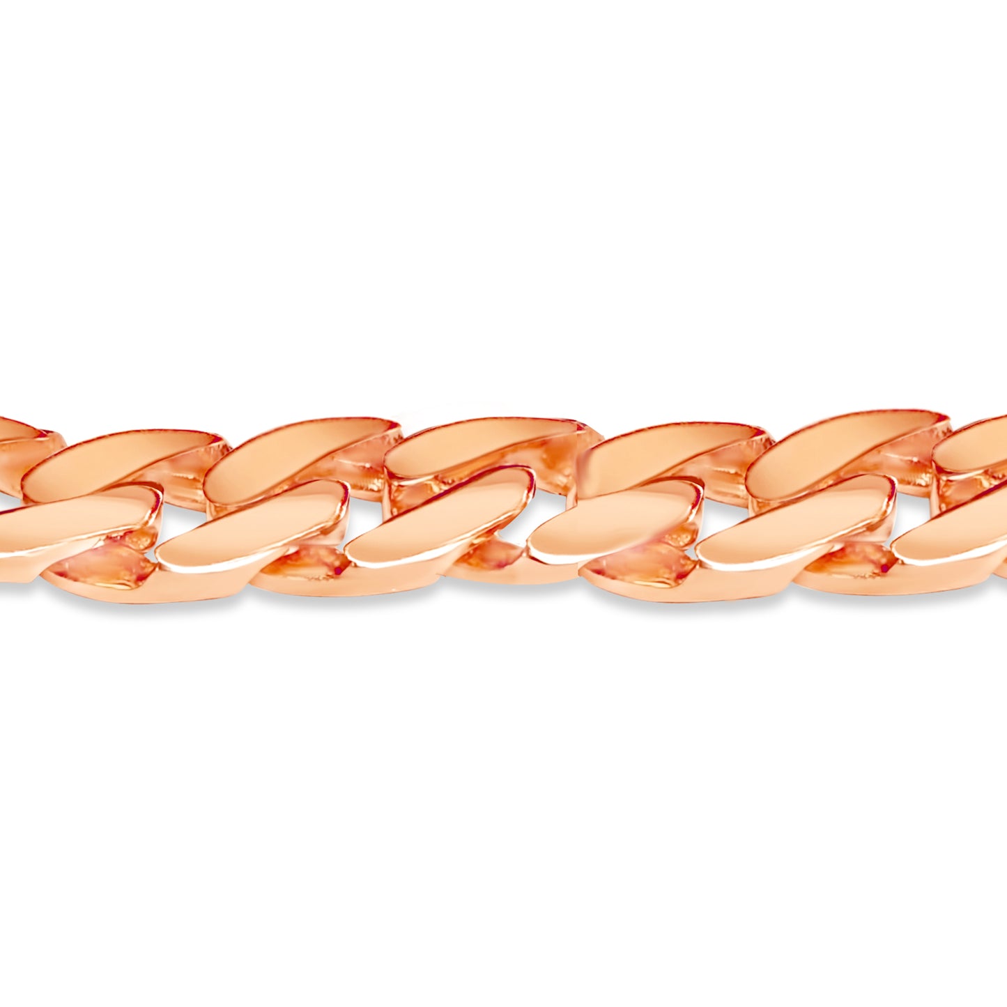 Curb Solid White/Yellow/Rose Gold Handmade Bracelet , 16mm, 6.5-10 Inch