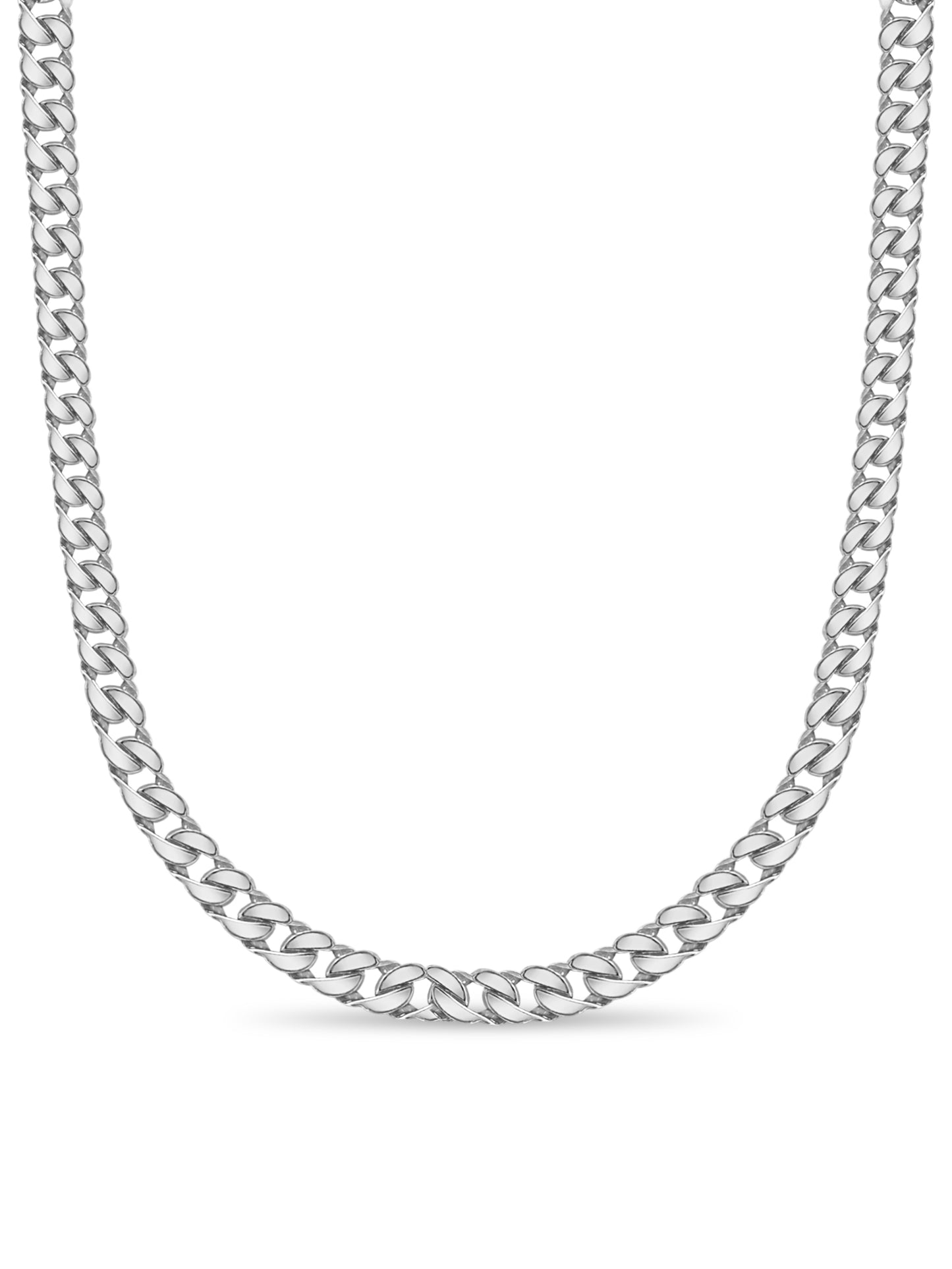 Curb Solid White/Yellow/Rose Gold Handmade Necklace , 20mm, 16-30 Inch