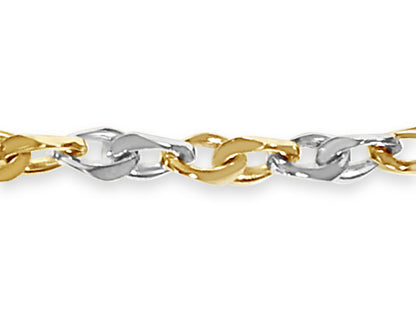 Anchor Mariner Solid White/Yellow/Rose Gold Handmade Bracelet , 7mm, 6.5-10 Inch