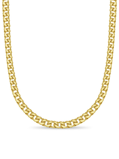 Curb Solid White/Yellow/Rose Gold Handmade Necklace , 20mm, 16-30 Inch