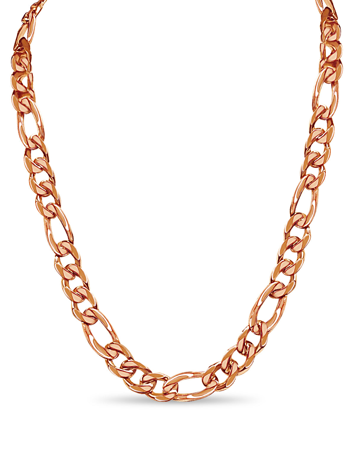 Figaro Solid White/Yellow/Rose Gold Handmade Necklace , 15mm, 16-30 Inch