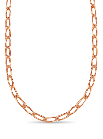 Flat Solid White/Yellow/Rose Gold Handmade Necklace , 9mm, 16-30 Inch