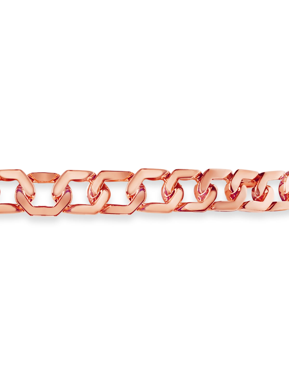 Curb Solid White/Yellow/Rose Gold Handmade Bracelet , 11mm, 6.5-10 Inch