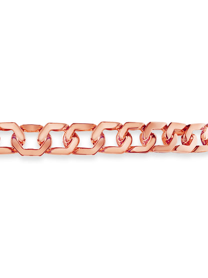 Curb Solid White/Yellow/Rose Gold Handmade Bracelet , 11mm, 6.5-10 Inch