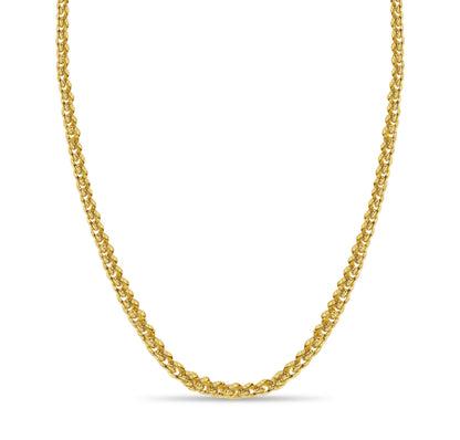 Curb Solid White/Yellow/Rose Gold Handmade Necklace , 8mm, 16-30 Inch