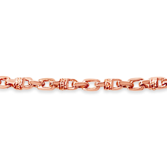 Fancy Greek Solid White/Yellow/Rose Gold Handmade Bracelet , 6mm, 6.5-10 Inch