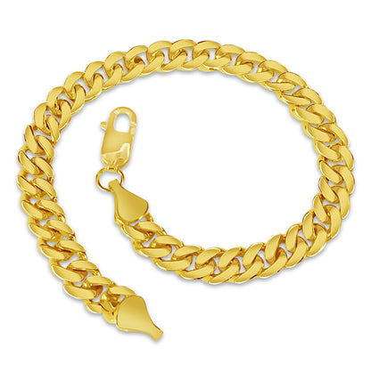 Miami Cuban Solid White/Yellow/Rose Gold Handmade Bracelet , 8mm, 6.5-10 Inch