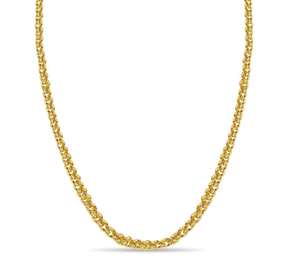 Curb Solid White/Yellow/Rose Gold Handmade Necklace , 8mm, 16-30 Inch