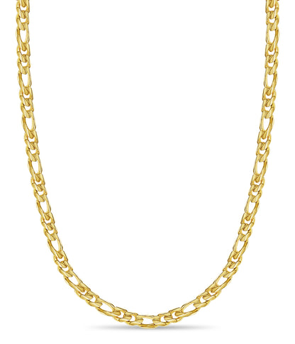 Figaro Solid White/Yellow/Rose Gold Handmade Necklace , 18mm, 16-30 Inch