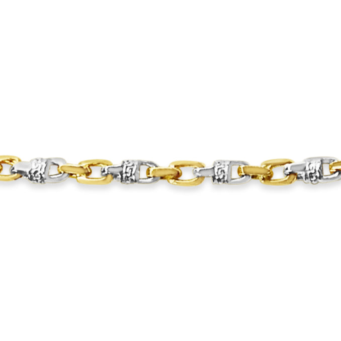 Fancy Greek Solid White/Yellow/Rose Gold Handmade Bracelet , 6mm, 6.5-10 Inch