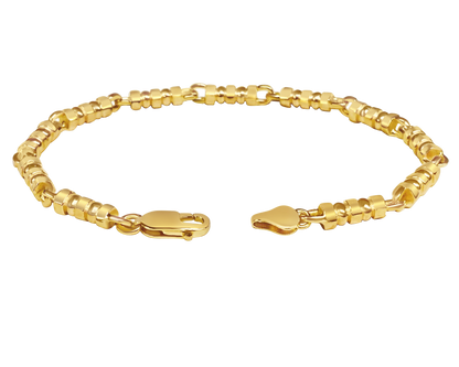 Bead Solid White/Yellow/Rose Gold Handmade Bracelet , 5mm, 6.5-10 Inch