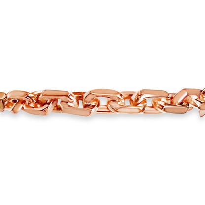 Fancy Rolo Solid White/Yellow/Rose Gold Handmade Bracelet , 5mm, 6.5-10 Inch