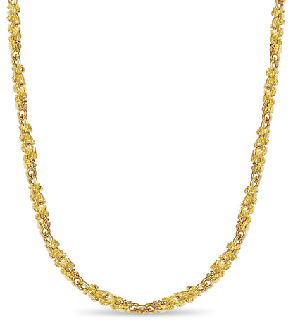 Nugget Solid White/Yellow/Rose Gold Handmade Necklace , 4mm, 16-30 Inch