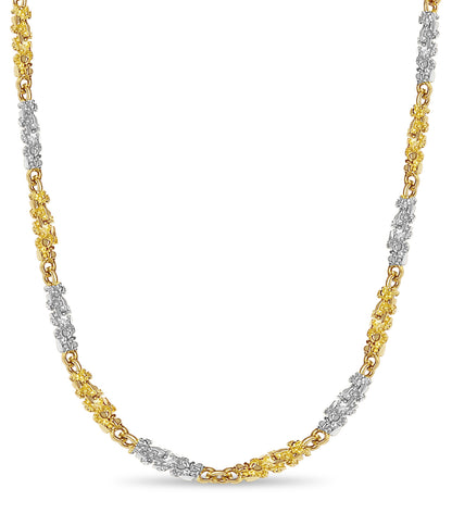 Nugget Solid White/Yellow/Rose Gold Handmade Necklace , 4mm, 16-30 Inch