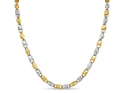 Anchor Mariner Solid White/Yellow/Rose Gold Handmade Necklace , 7mm, 16-30 Inch