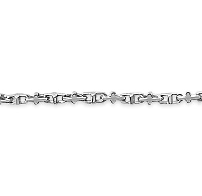 Anchor Mariner Solid White/Yellow/Rose Gold Handmade Bracelet , 3mm, 6.5-10 Inch
