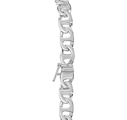 Mariner Solid White/Yellow/Rose Gold Handmade Bracelet , 7mm, 6.5-10 Inch