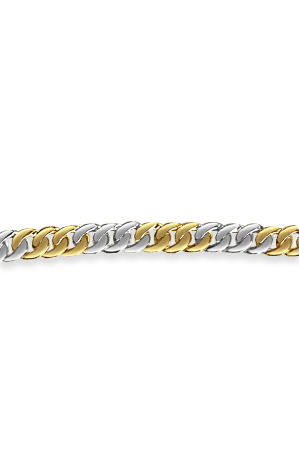 Curb Solid White/Yellow/Rose Gold Handmade Bracelet , 10mm, 6.5-10 Inch