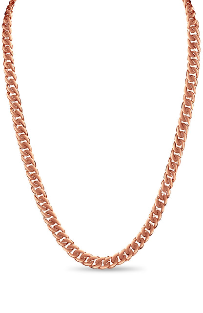 Curb Solid White/Yellow/Rose Gold Handmade Necklace , 10mm, 16-30 Inch