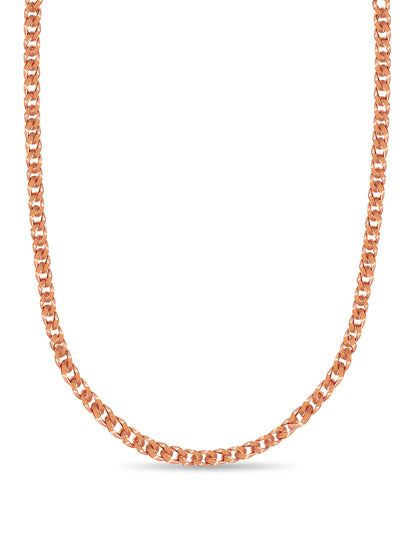 Curb Solid White/Yellow/Rose Gold Handmade Necklace , 9mm, 16-30 Inch