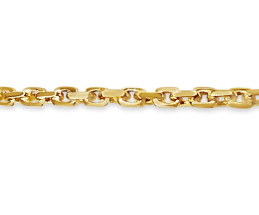 Fancy Rolo Solid White/Yellow/Rose Gold Handmade Bracelet , 6mm, 6.5-10 Inch