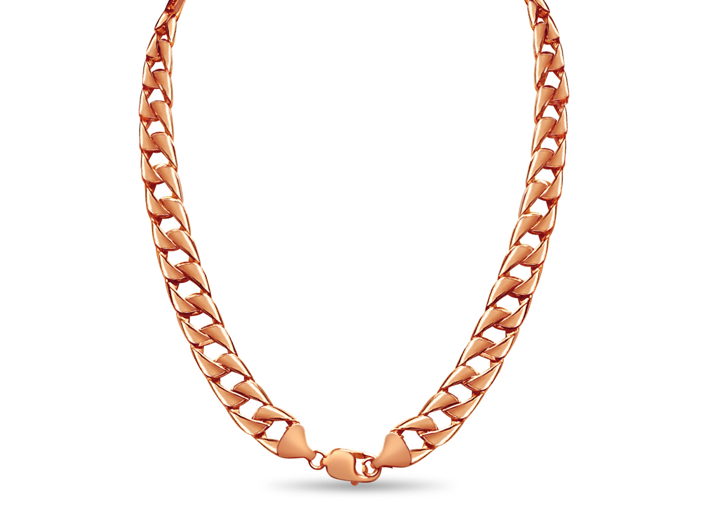 Curb Solid White/Yellow/Rose Gold Handmade Necklace , 13mm, 16-30 Inch