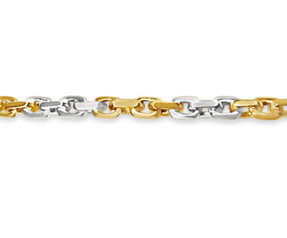 Fancy Rolo Solid White/Yellow/Rose Gold Handmade Bracelet , 6mm, 6.5-10 Inch