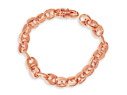 Anchor Mariner Solid White/Yellow/Rose Gold Handmade Bracelet , 8mm, 6.5-10 Inch