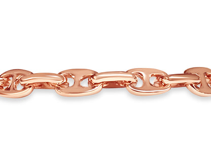 Anchor Mariner Solid White/Yellow/Rose Gold Handmade Bracelet , 9mm, 6.5-10 Inch