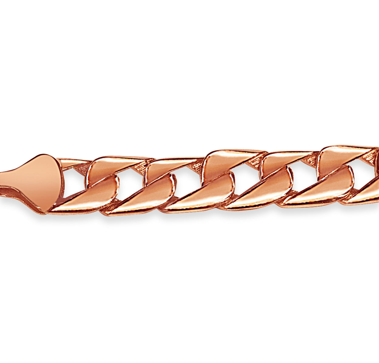 Curb Solid White/Yellow/Rose Gold Handmade Bracelet , 13mm, 6.5-10 Inch